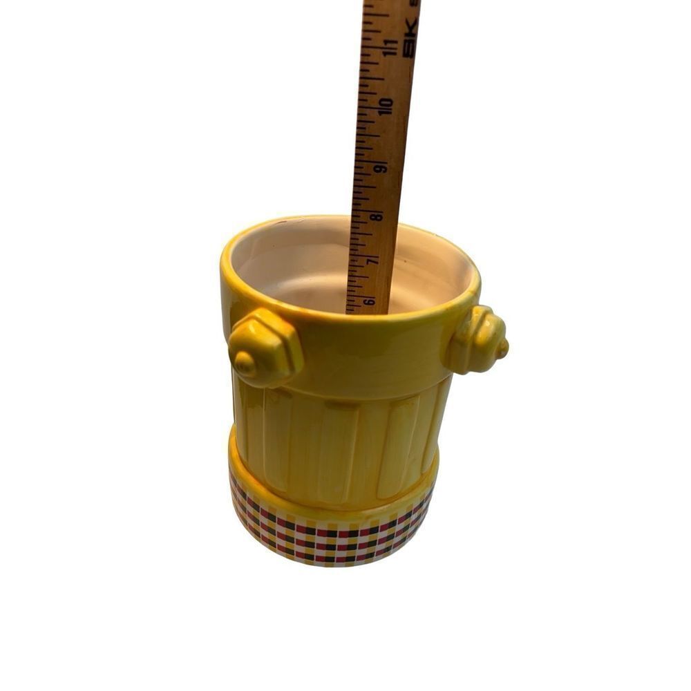 Design Studio 10" Ceramic Fire Hydrant Yellow Cookie Jar - Picture 7 of 9